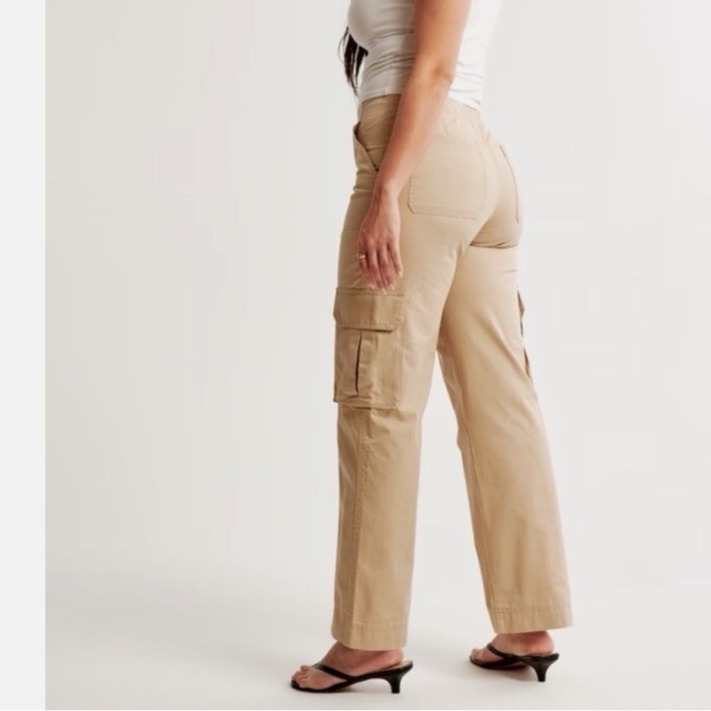 Abercrombie & Fitch Beige Straight Leg Cargo Pants